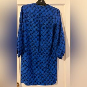 Elegant Blue Patterned Dress